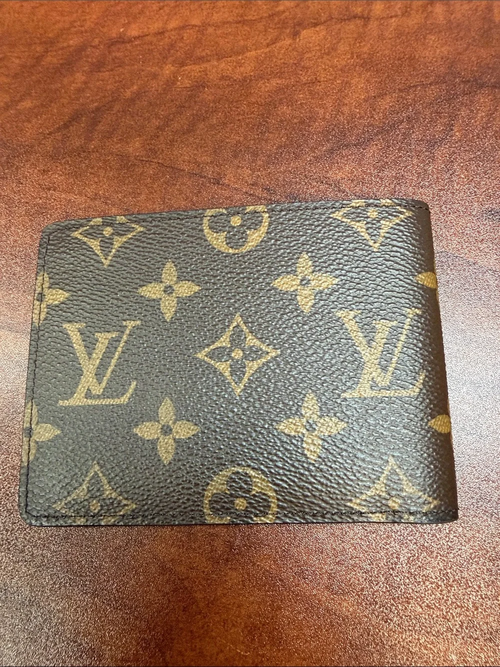 Louis Vuitton Monogram Canvas Card Holder Wallet - Brown and Gold